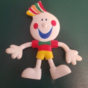Vtg Chips Ahoy Cookie Man Mascot Bendy Figure Advertising Toy 90s PVC Rainbow
